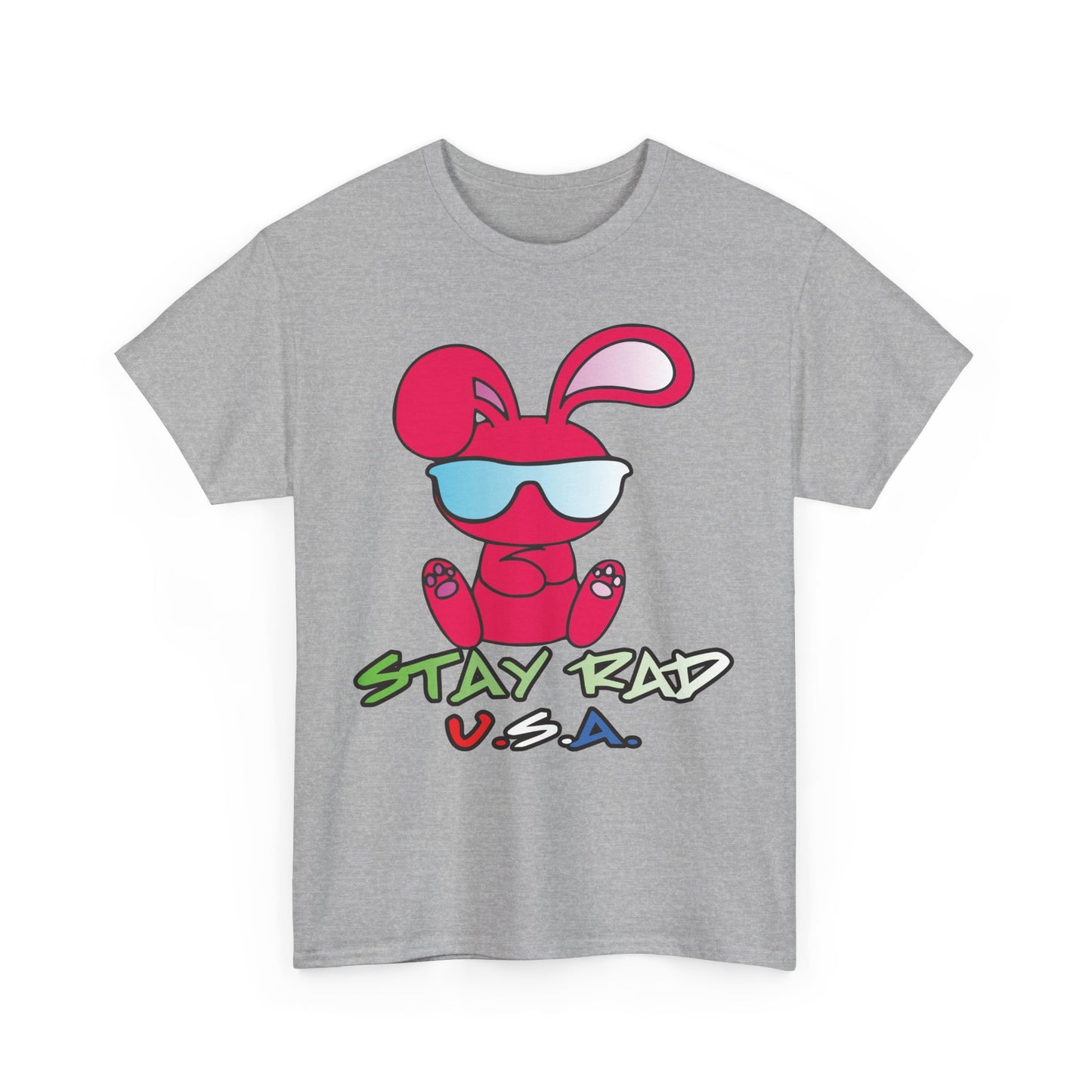 Stay Rad USA Bunny. Heavy Cotton T-Shirt