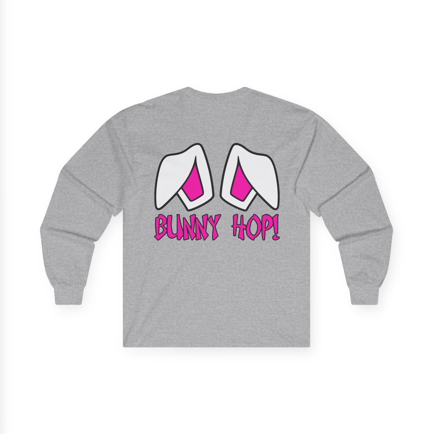 Bunny Hop!, Rad Moto Bunny, Unisex Long Sleeve Tee - Bold Graphic T-Shirt for Motorcycle Enthusiasts