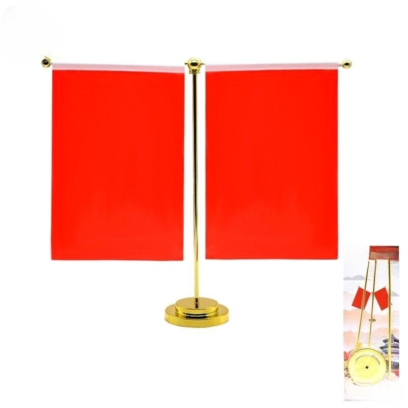 Desk Flagpole Metal Stand T-base Desktop Flag