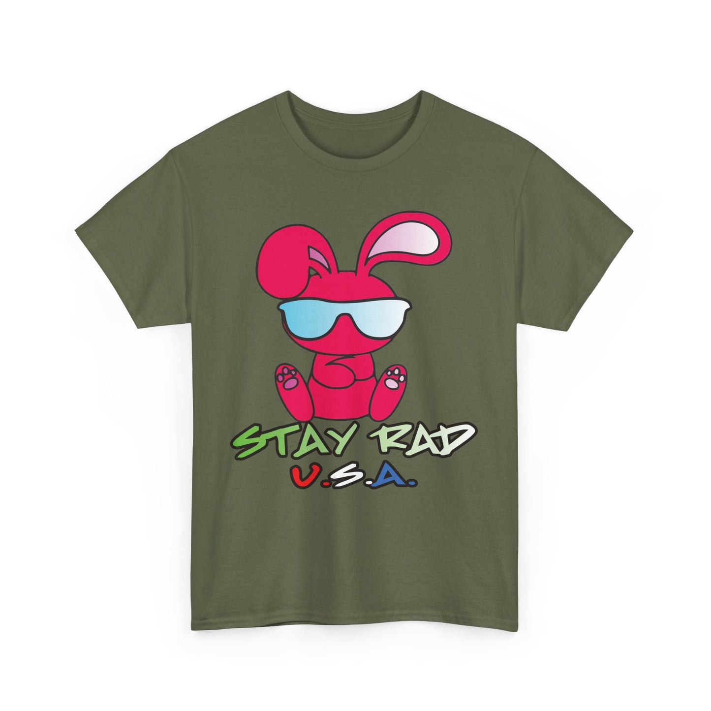 Stay Rad USA Bunny. Heavy Cotton T-Shirt