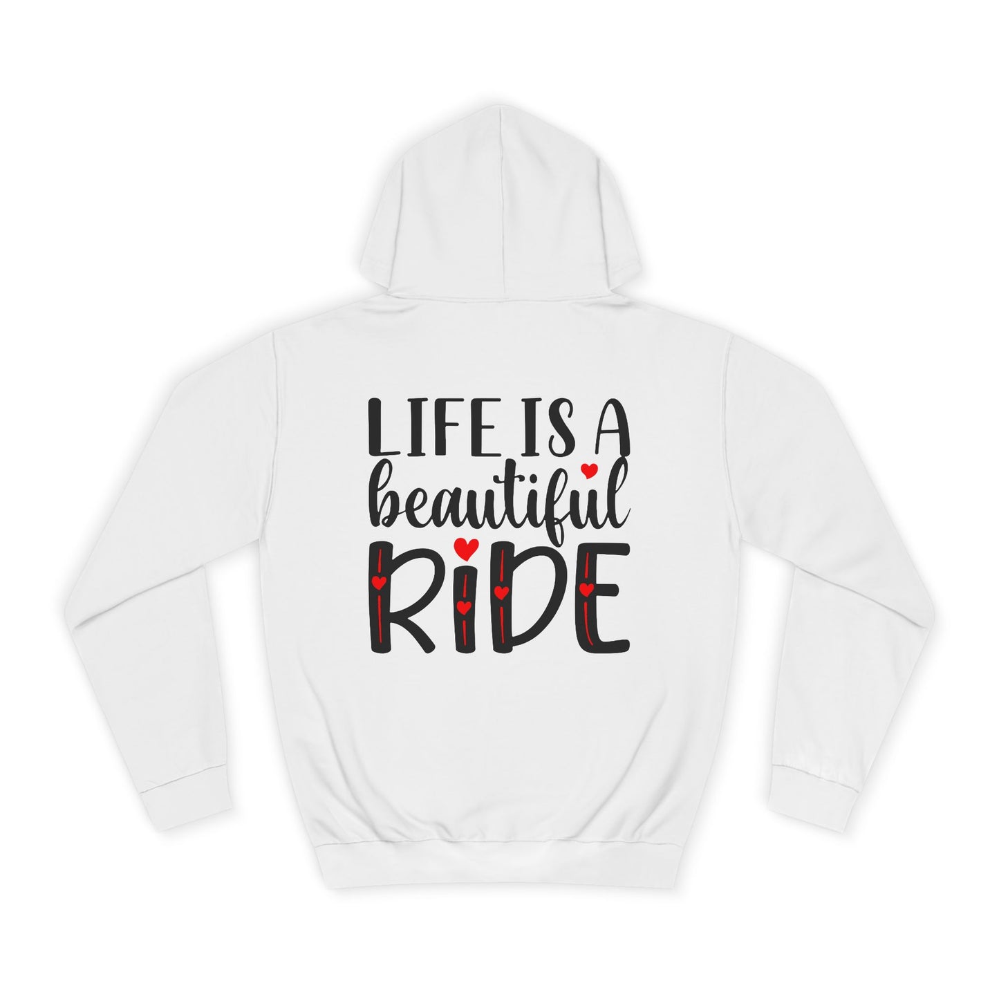 Life is a Beautiful Ride, Rad Moto Bunny, Unisex Hoodie - Biker Style Sweatshirt for Motorcycle Enthusiasts