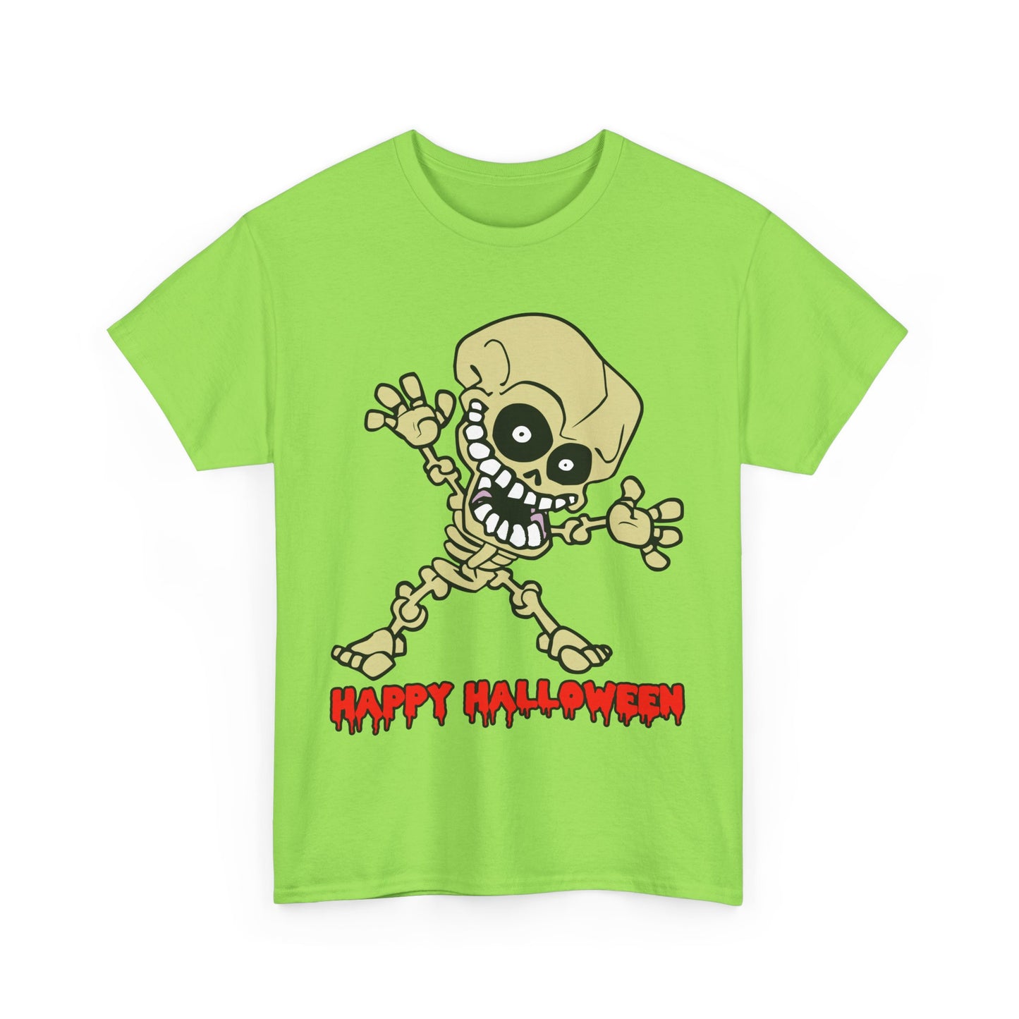 Happy Halloween Skeleton. Heavy Cotton T-Shirt