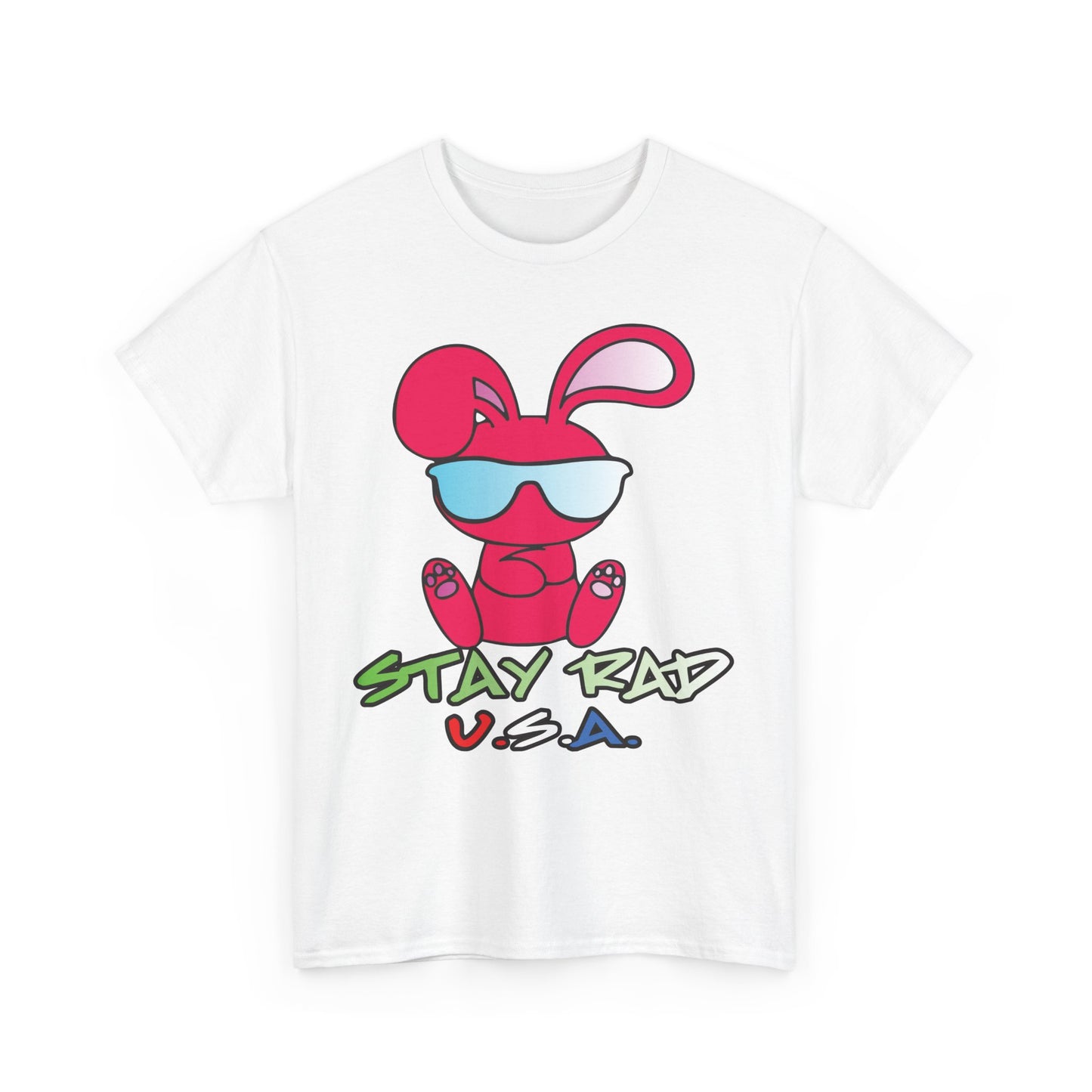 Stay Rad USA Bunny. Heavy Cotton T-Shirt