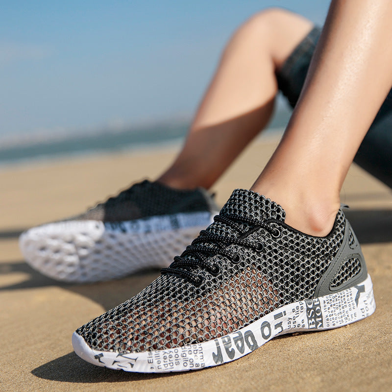 Casual Men's Hollow Lace Breathable Sneakers