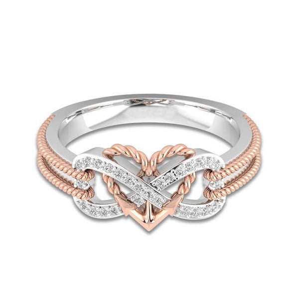 Infinity AAA Cubic Zirconia Anchor Rope Ring
