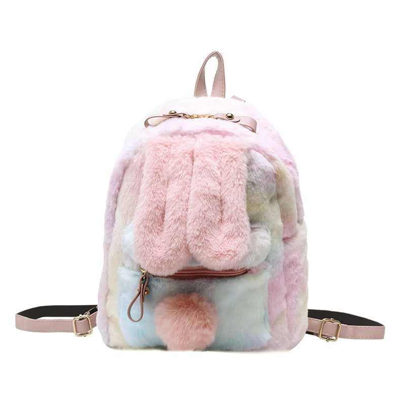 Cute Plush Bunny Ears Backpack