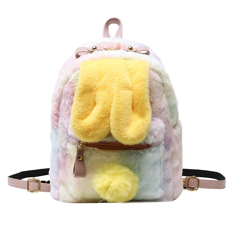 Cute Plush Bunny Ears Backpack