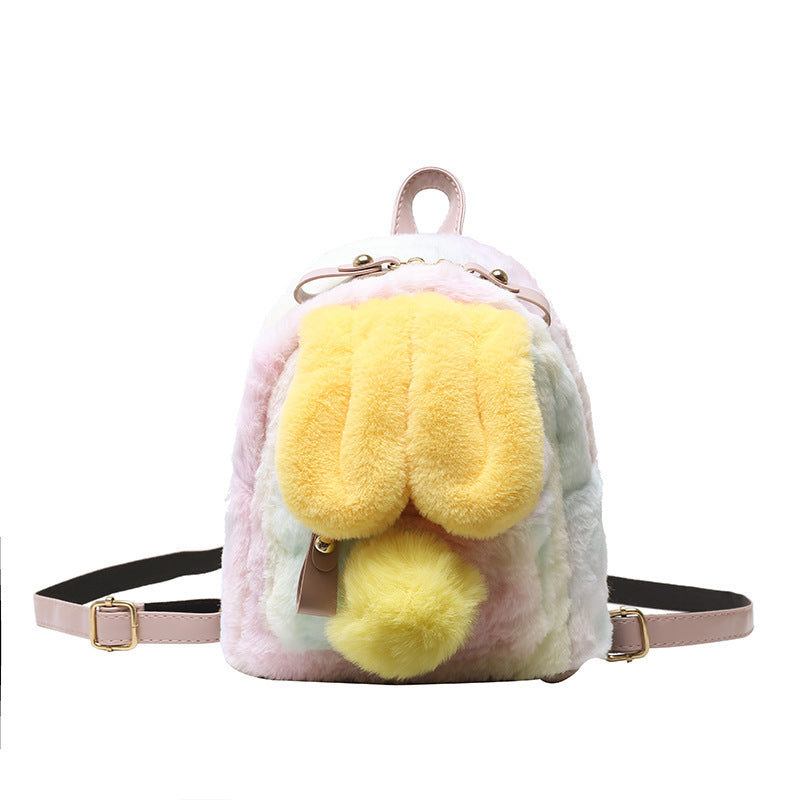 Cute Plush Bunny Ears Backpack