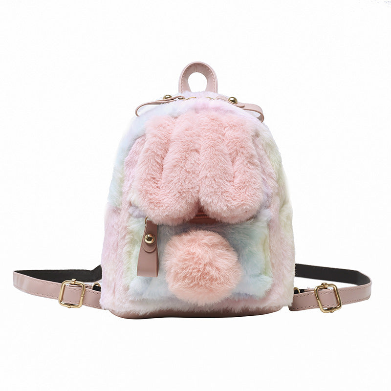 Cute Plush Bunny Ears Backpack
