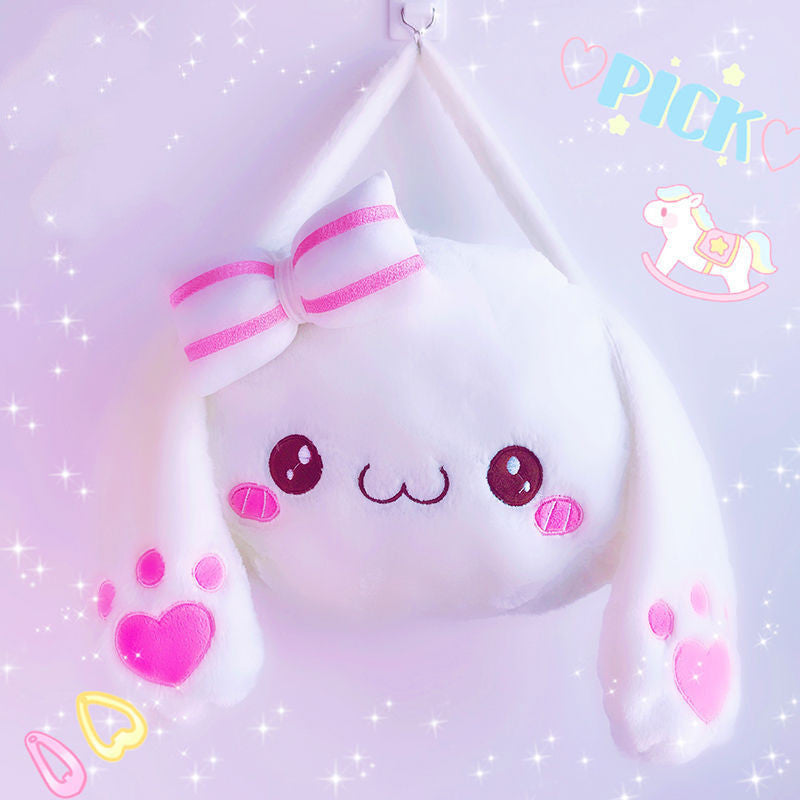 Japanese Bunny Head Soft Book Bag, Backpack