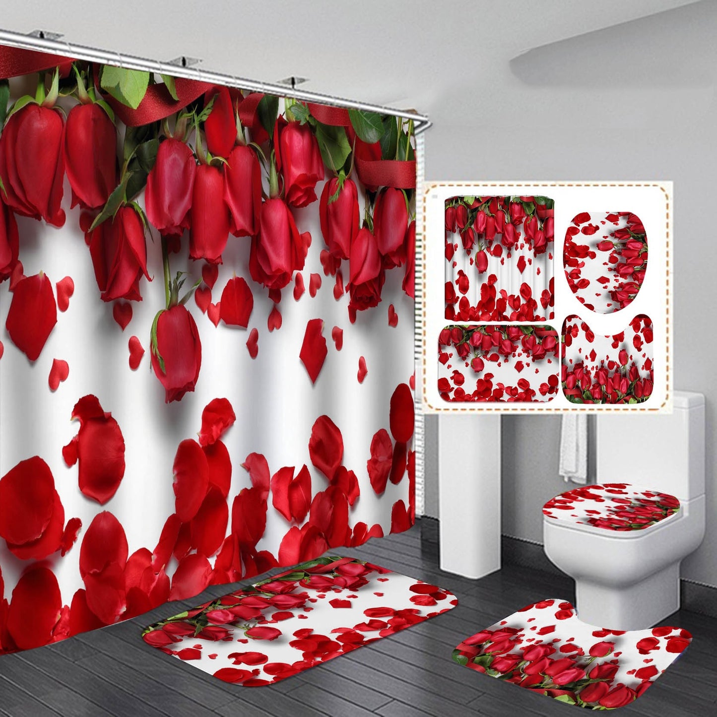 Waterproof Polyester Bathroom Shower Curtain
