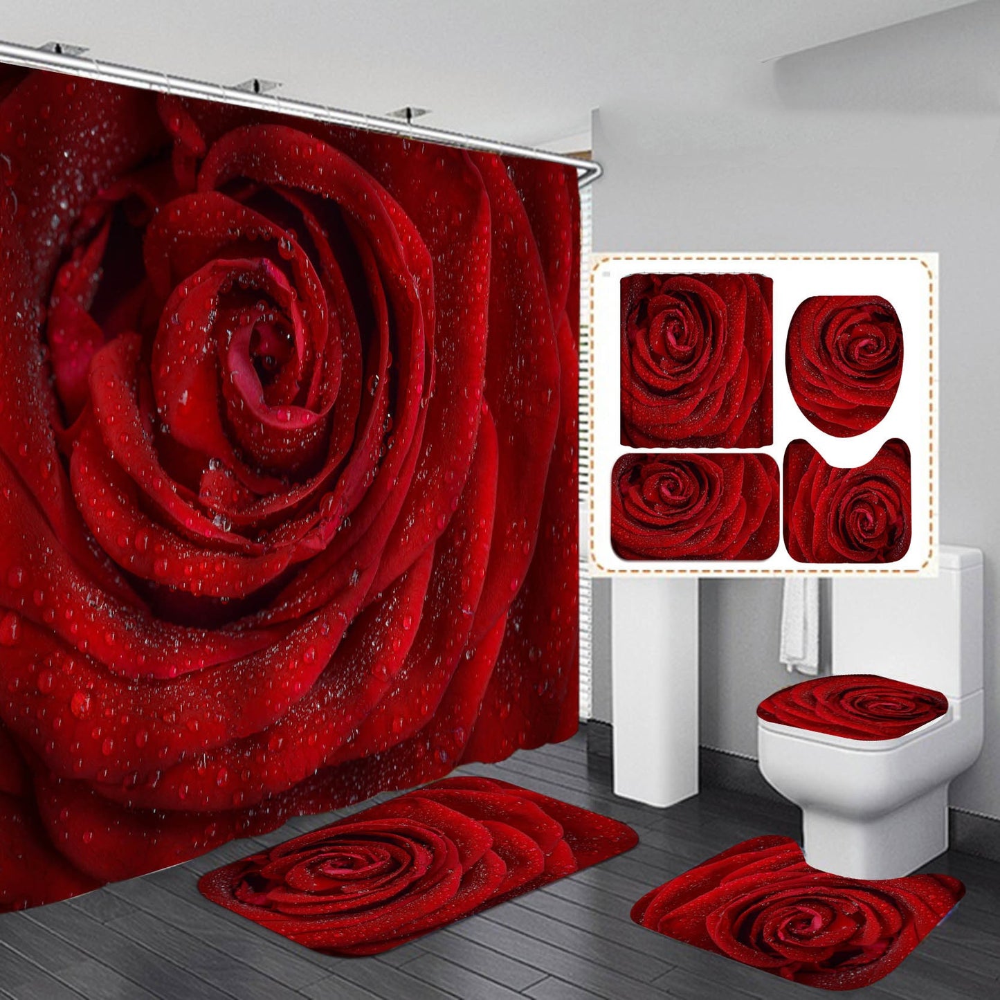 Waterproof Polyester Bathroom Shower Curtain