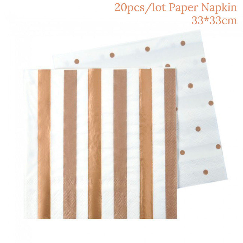 Rose Gold Disposable Party Supplies