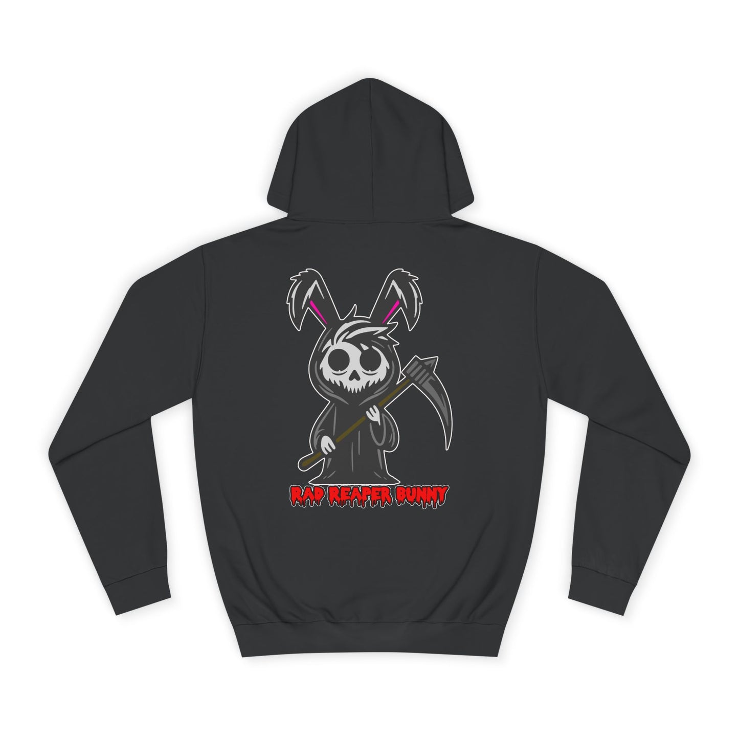 Rad Reaper Bunny, Rad Moto Bunny, Unisex Hoodie - Biker Style Sweatshirt for Motorcycle Enthusiasts