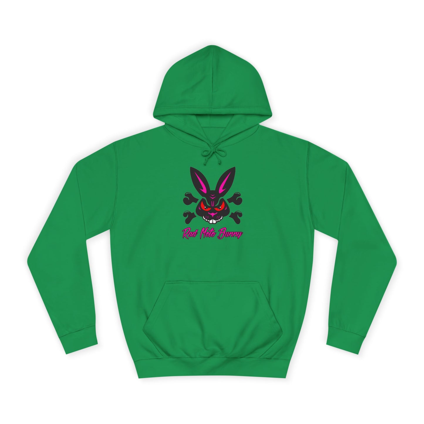 Rad Moto Bunny, Unisex Hoodie - Biker Style Sweatshirt for Motorcycle Enthusiasts