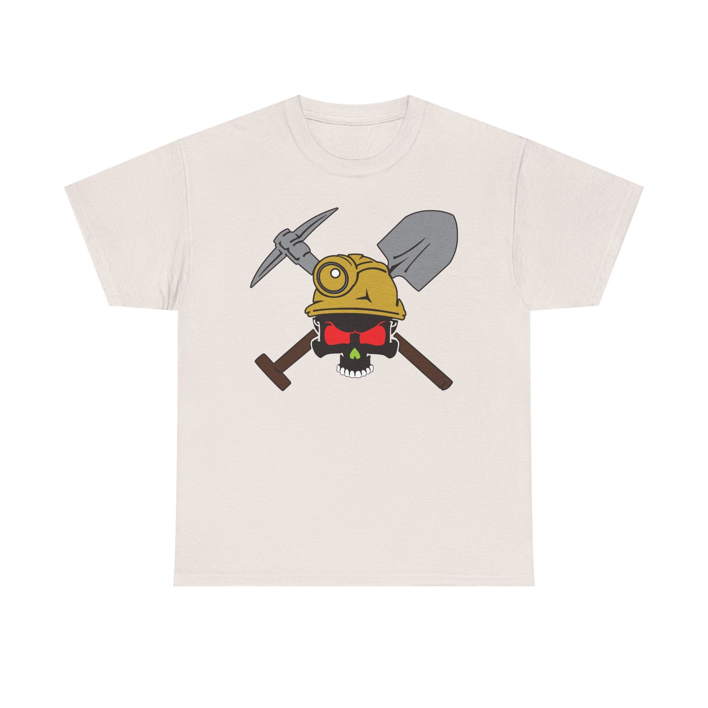 Miner Skull. Heavy Cotton T-Shirt