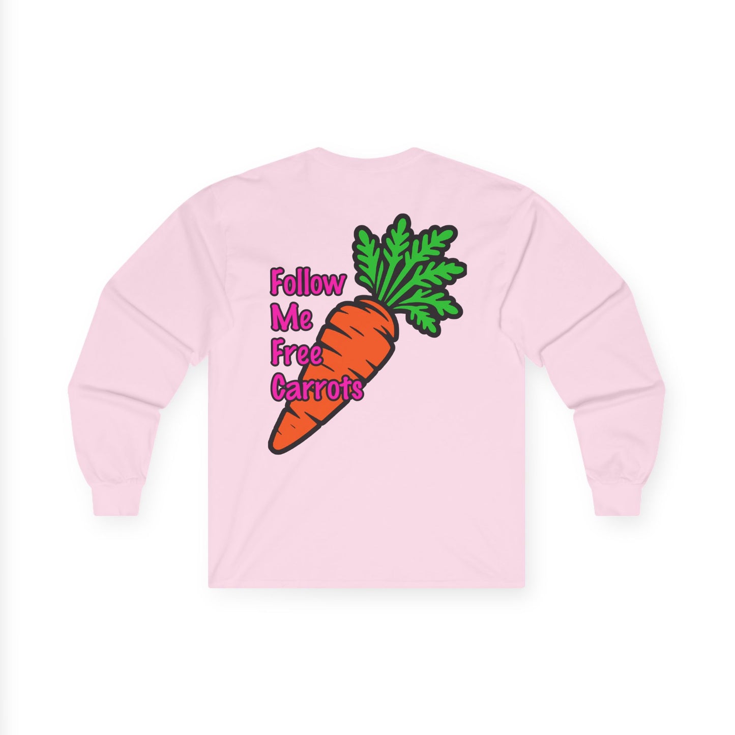 Follow me Free Carrots, Rad Moto Bunny, Unisex Long Sleeve Tee - Bold Graphic T-Shirt for Motorcycle Enthusiasts