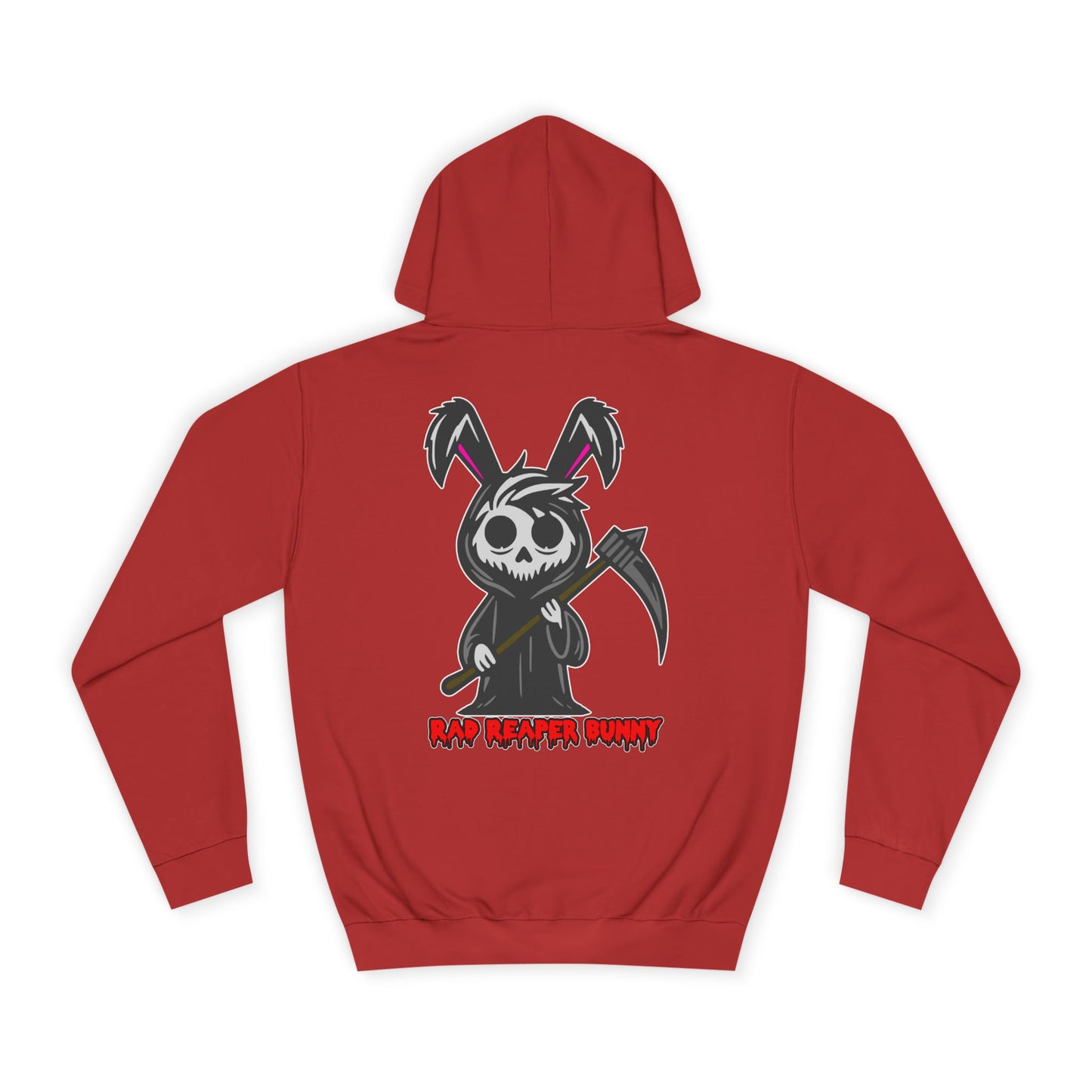 Rad Reaper Bunny, Rad Moto Bunny, Unisex Hoodie - Biker Style Sweatshirt for Motorcycle Enthusiasts