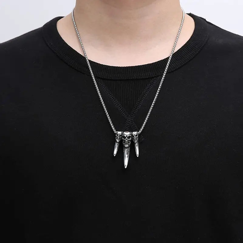 Wolf Teeth Skulls Necklace.