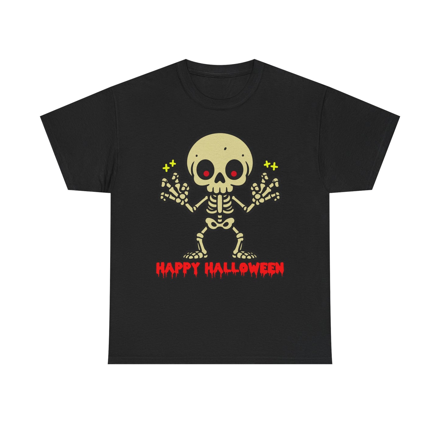 Happy Halloween Skeleton. Heavy Cotton T-Shirt