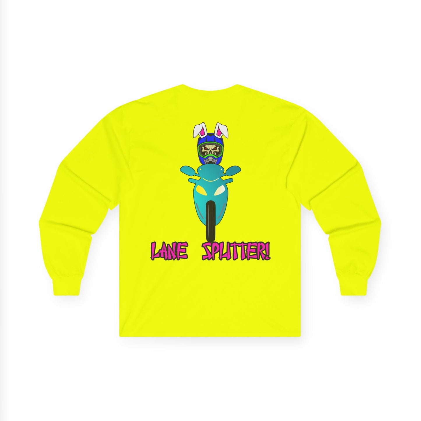 Lane Splitter, Rad Moto Bunny, Unisex Long Sleeve Tee - Bold Graphic T-Shirt for Motorcycle Enthusiasts