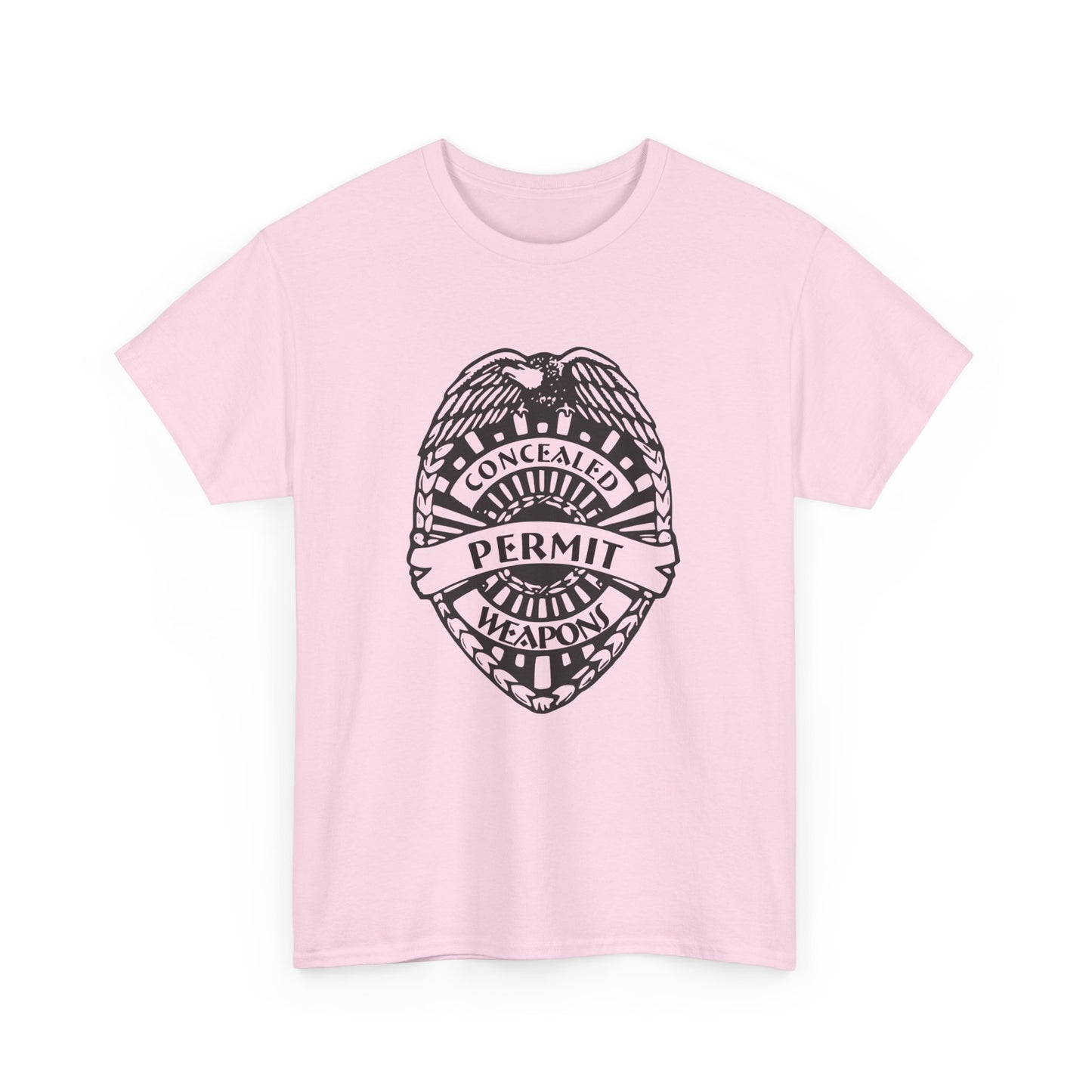 Concealed Weapons Permit Badge. Heavy Cotton T-Shirt