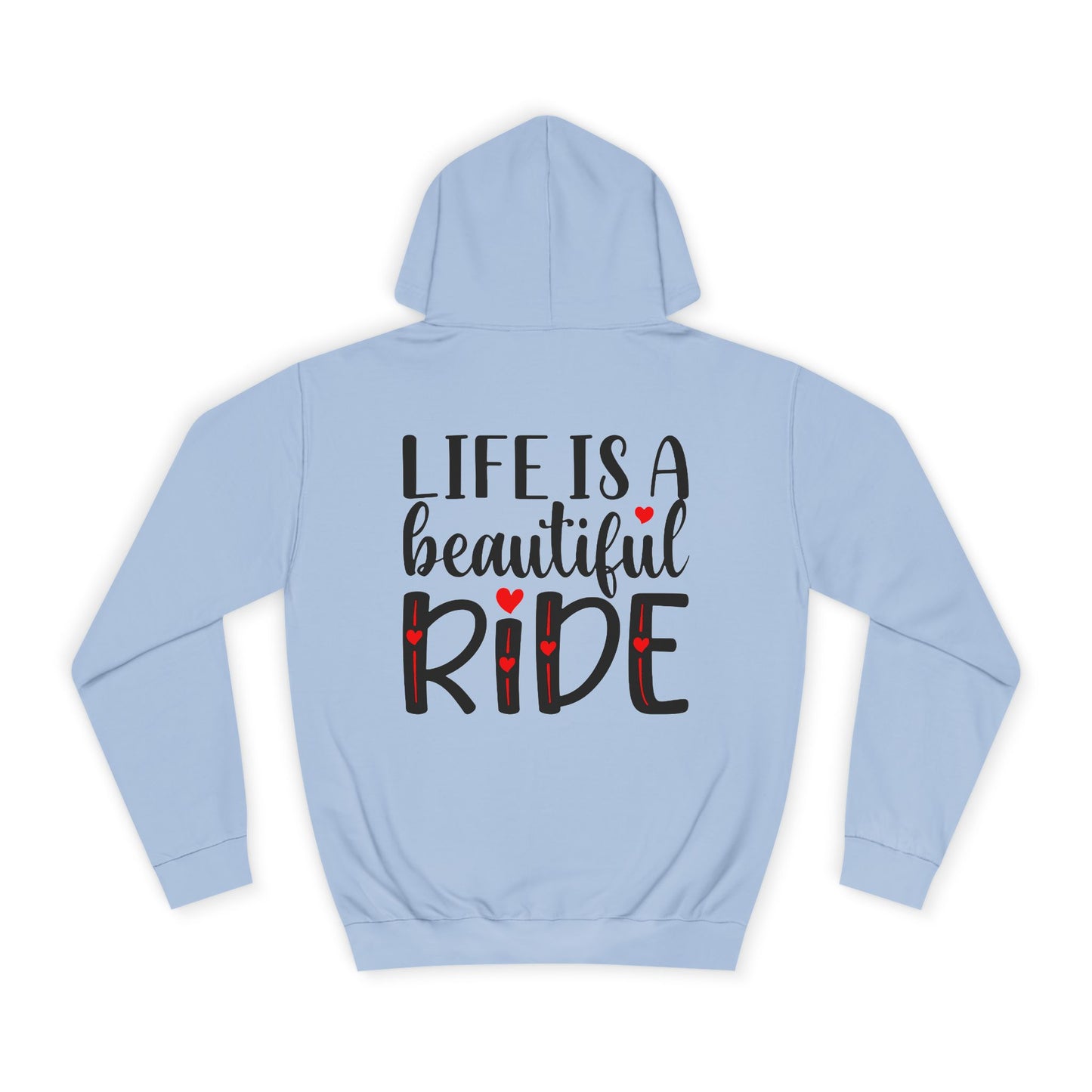 Life is a Beautiful Ride, Rad Moto Bunny, Unisex Hoodie - Biker Style Sweatshirt for Motorcycle Enthusiasts