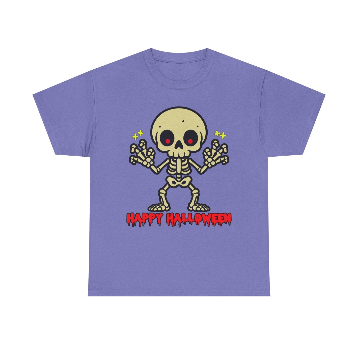 Happy Halloween Skeleton. Heavy Cotton T-Shirt