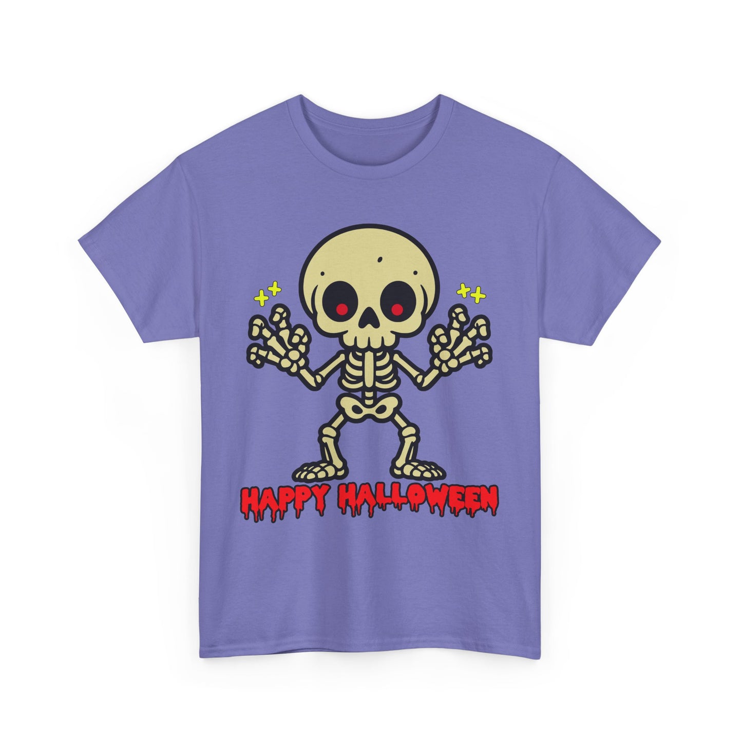 Happy Halloween Skeleton. Heavy Cotton T-Shirt