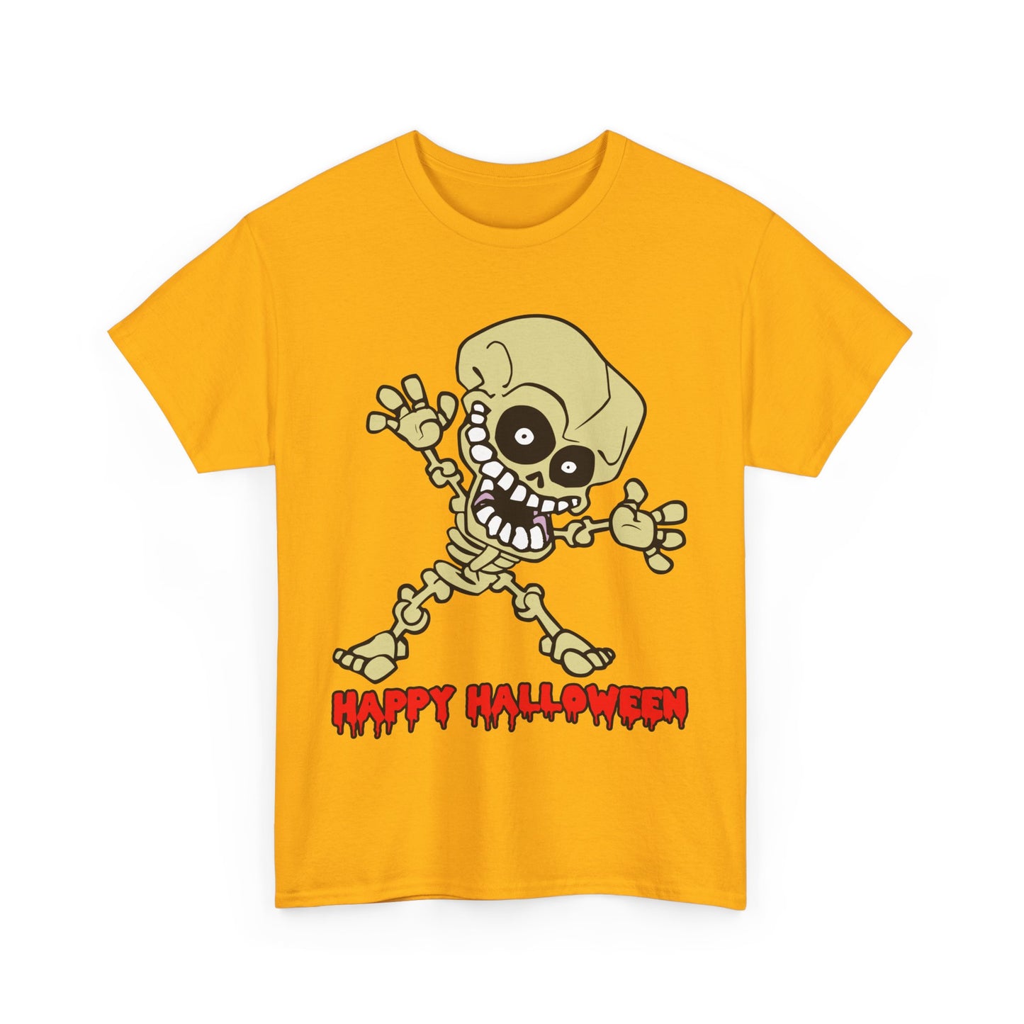 Happy Halloween Skeleton. Heavy Cotton T-Shirt