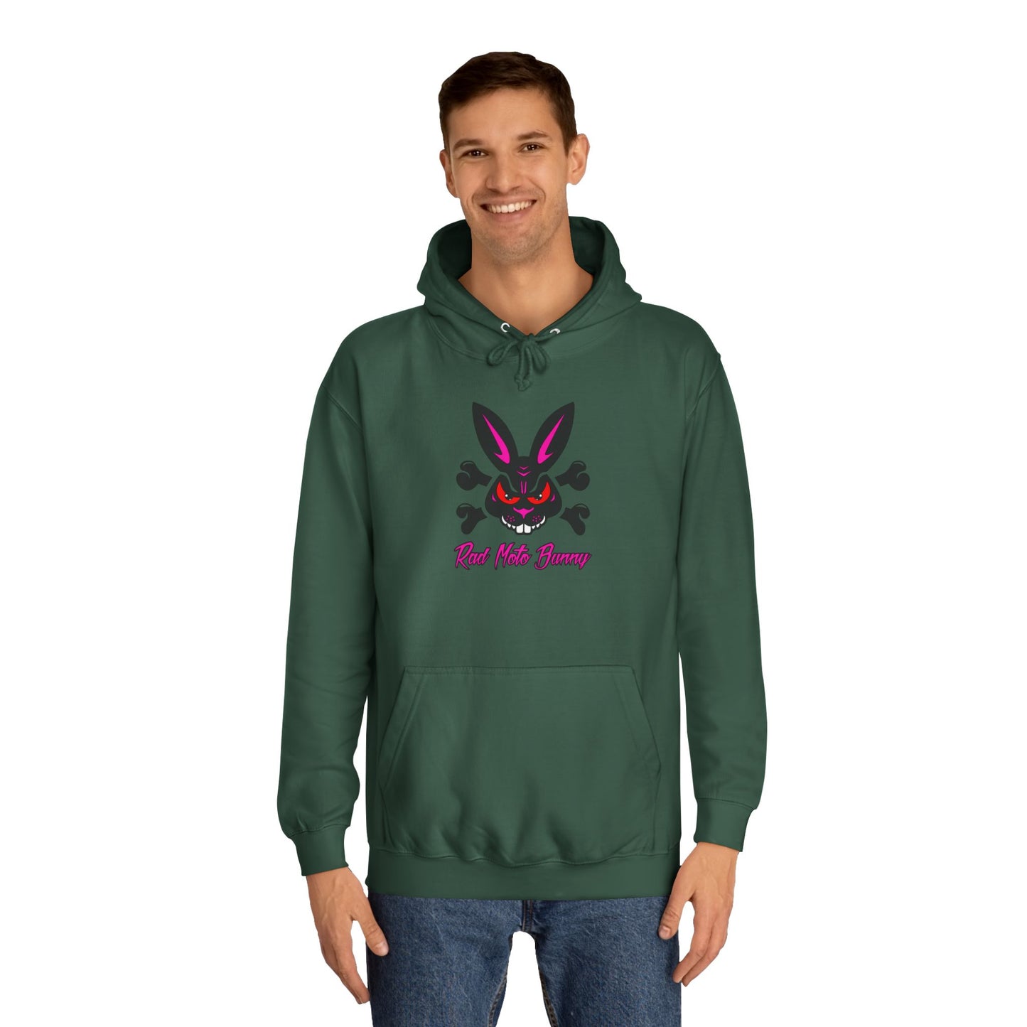 Breakout Skull, Rad Moto Bunny, Unisex Hoodie - Biker Style Sweatshirt for Motorcycle Enthusiasts