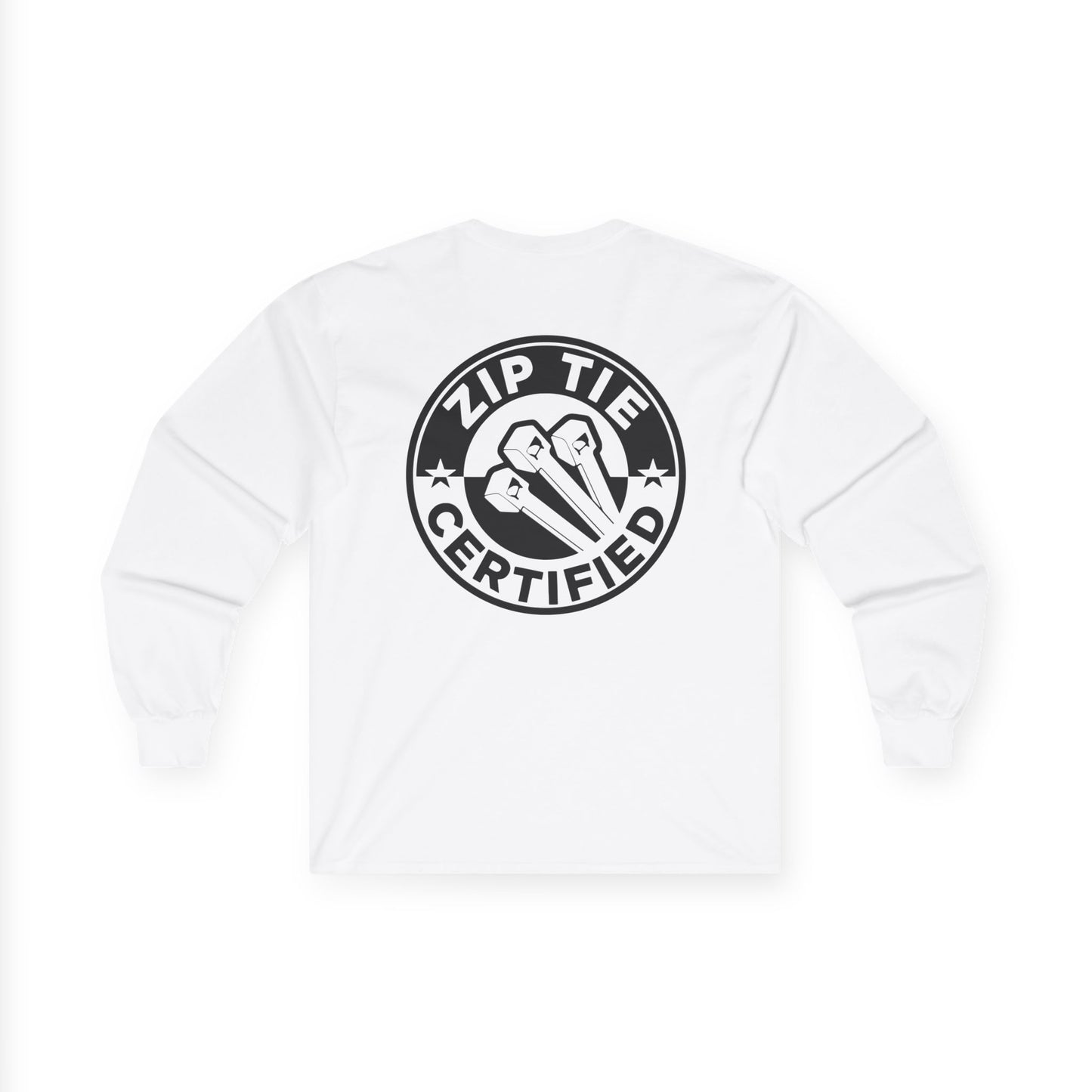 Zip Tie Certified, Rad Moto Bunny, Unisex Long Sleeve Tee - Bold Graphic T-Shirt for Motorcycle Enthusiasts