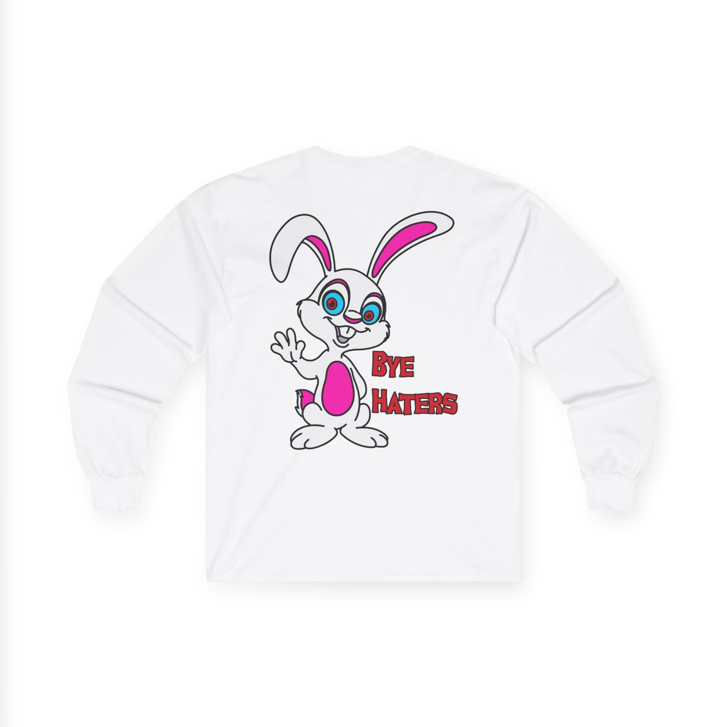 Bye Haters Bunny, Rad Moto Bunny, Unisex Long Sleeve Tee - Bold Graphic T-Shirt for Motorcycle Enthusiasts