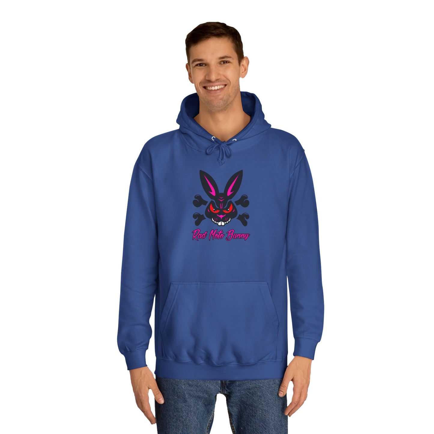 Breakout Skull, Rad Moto Bunny, Unisex Hoodie - Biker Style Sweatshirt for Motorcycle Enthusiasts