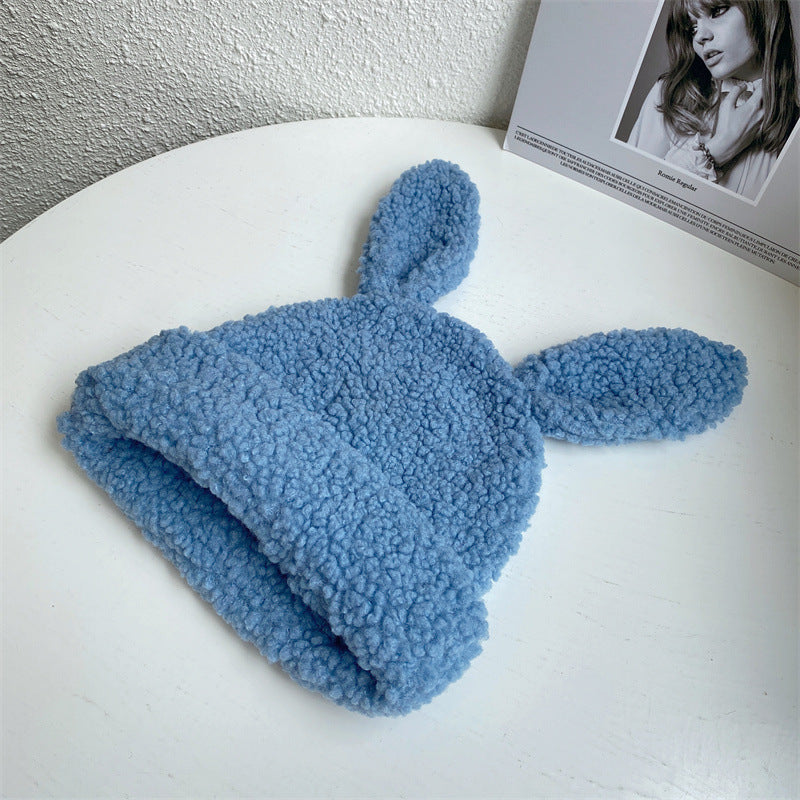 Cute Lambswool Plush Rabbit Ears Hat