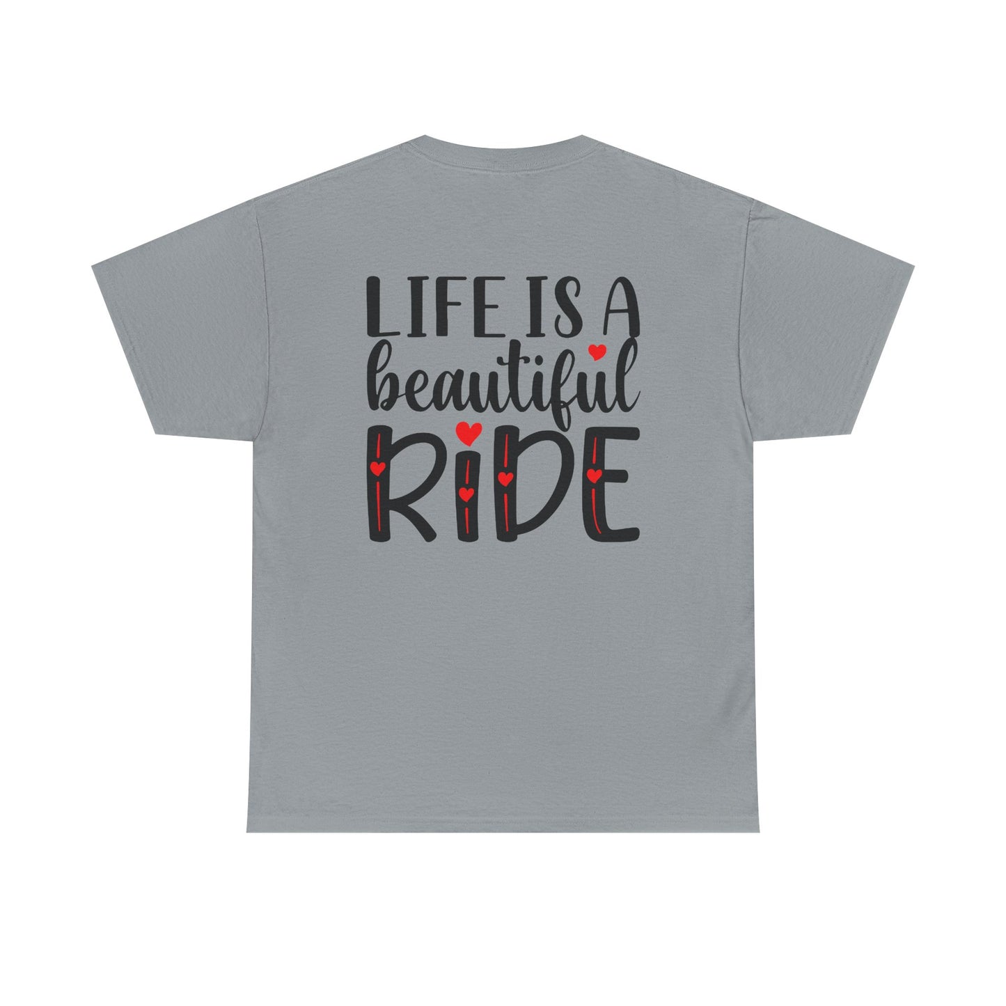 Life is a Beautiful Ride, Rad Moto Bunny, Heavy Cotton T-Shirt