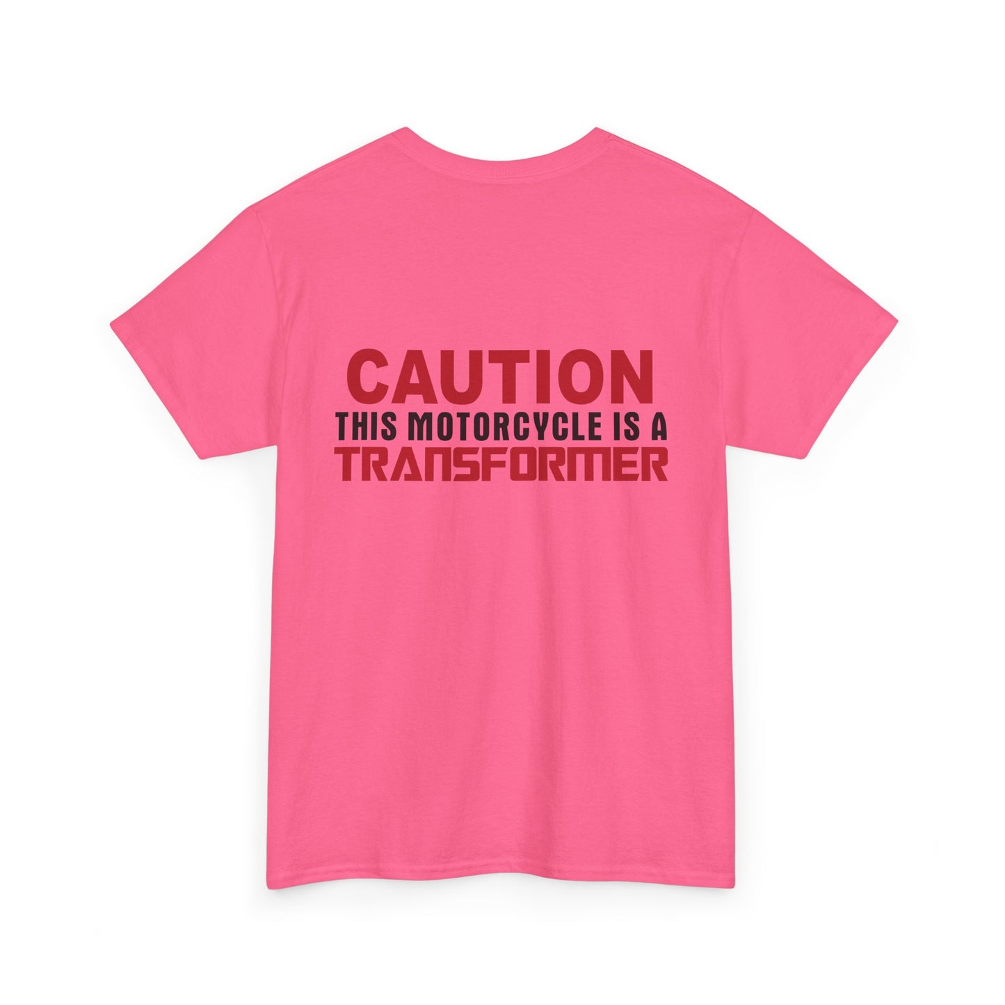 Caution, This Motorcycle is a Transformer, Rad Moto Bunny, Heavy Cotton T-Shirt