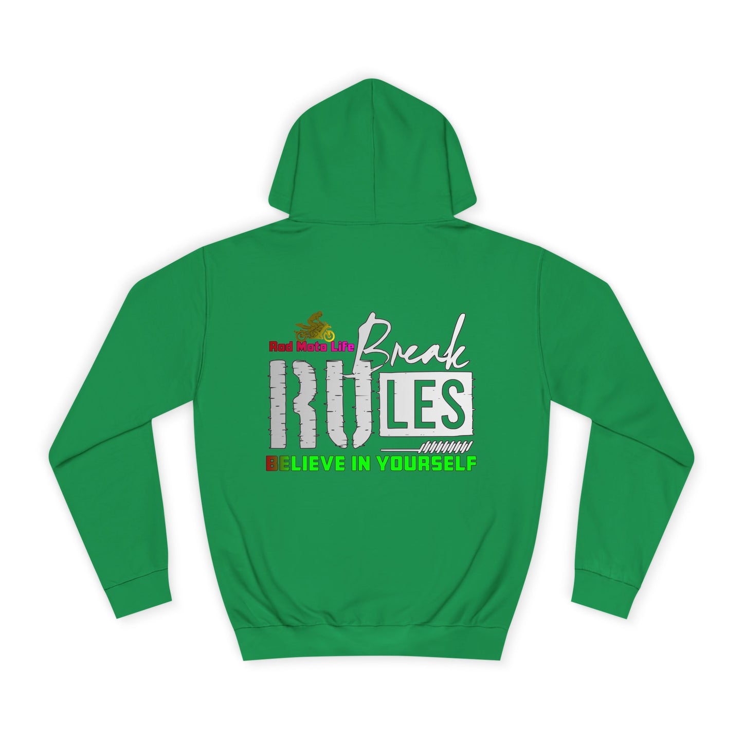 Break Rules, Rad Moto Life Unisex Hoodie - Biker Style Sweatshirt for Motorcycle Enthusiasts