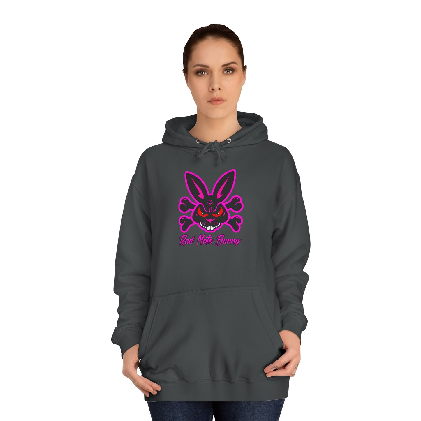 Zip Tie Certified, Rad Moto Bunny, Unisex Hoodie - Biker Style Sweatshirt for Motorcycle Enthusiasts