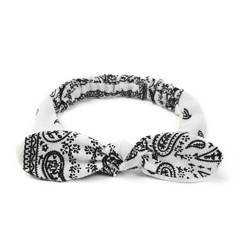 Bunny ears knotted elastic headband