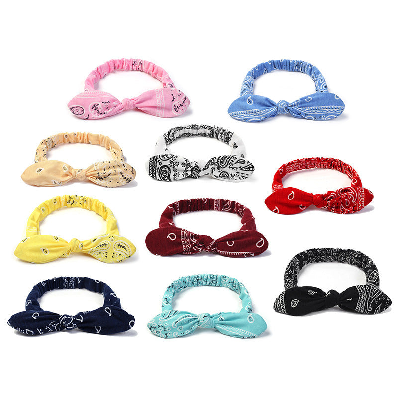 Bunny ears knotted elastic headband
