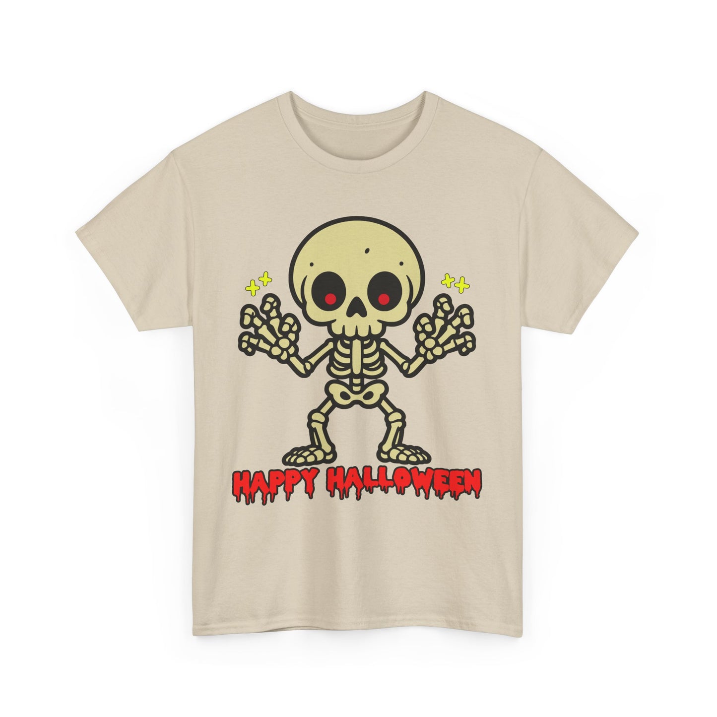 Happy Halloween Skeleton. Heavy Cotton T-Shirt