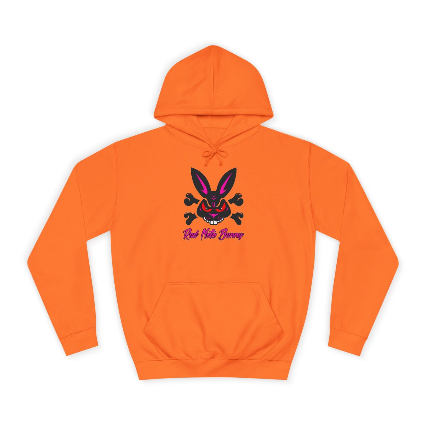 Rad Moto Bunny, Unisex Hoodie - Biker Style Sweatshirt for Motorcycle Enthusiasts