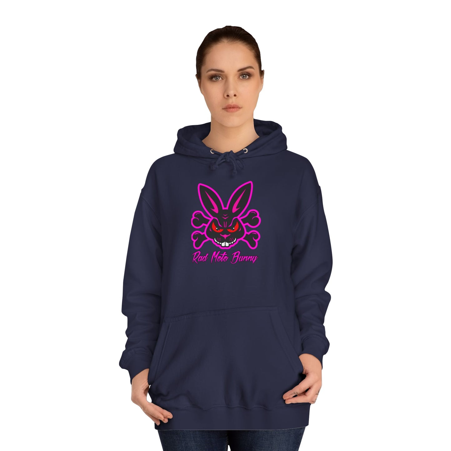 Zip Tie Certified, Rad Moto Bunny, Unisex Hoodie - Biker Style Sweatshirt for Motorcycle Enthusiasts