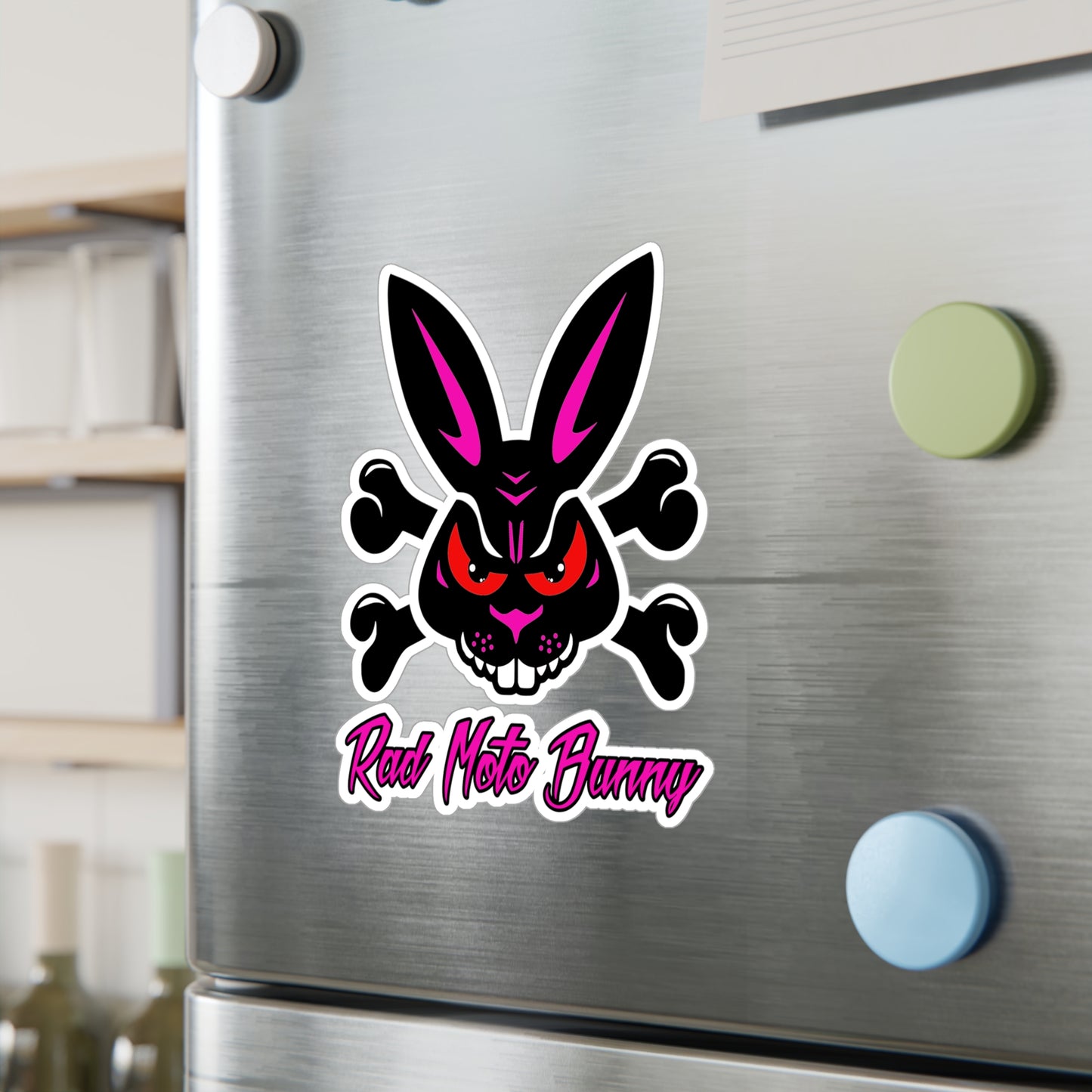 Rad Moto Bunny. Kiss-Cut Vinyl Sticker