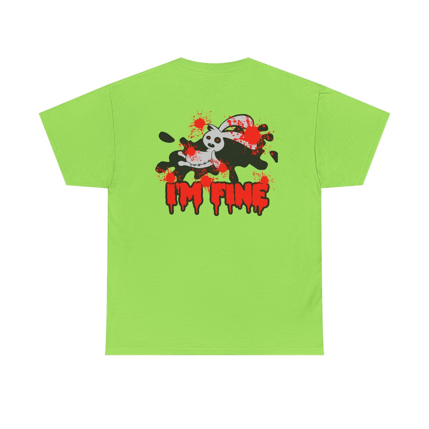 I'M FINE, Rad Moto Bunny, Heavy Cotton T-Shirt