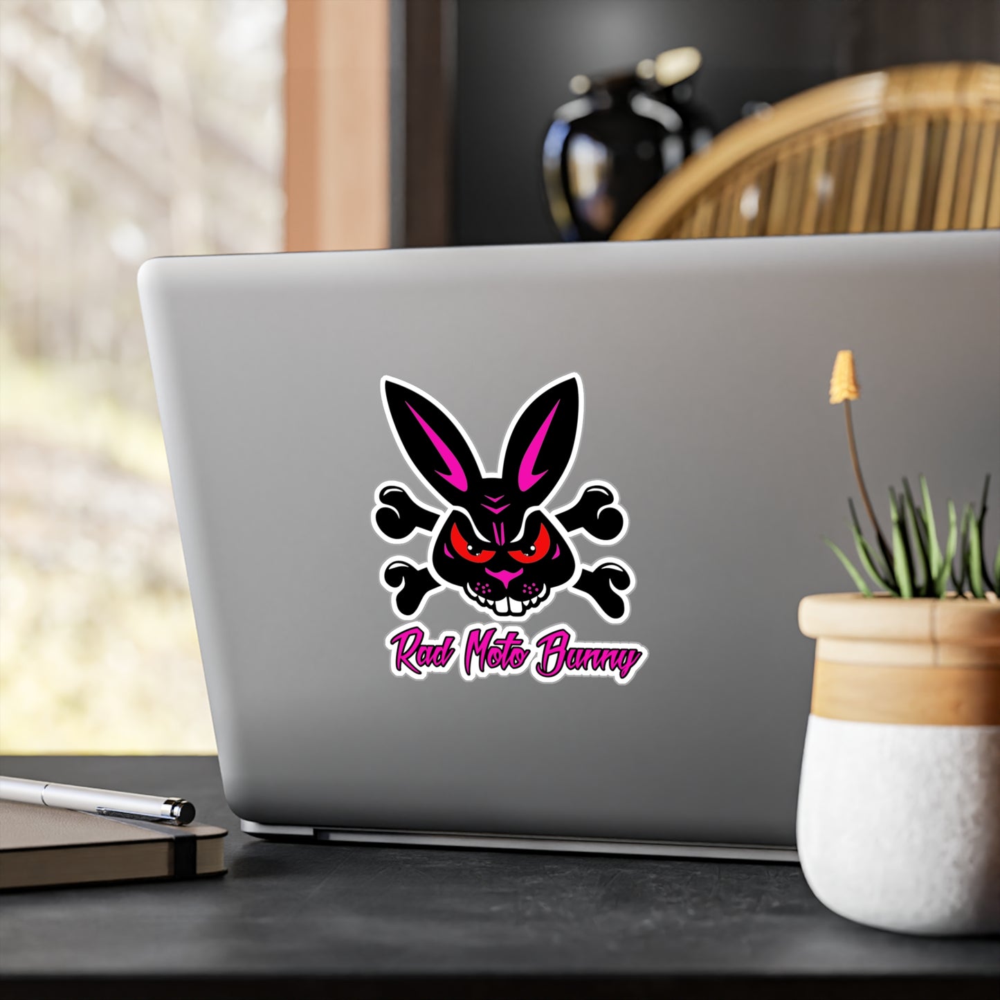 Rad Moto Bunny. Kiss-Cut Vinyl Sticker