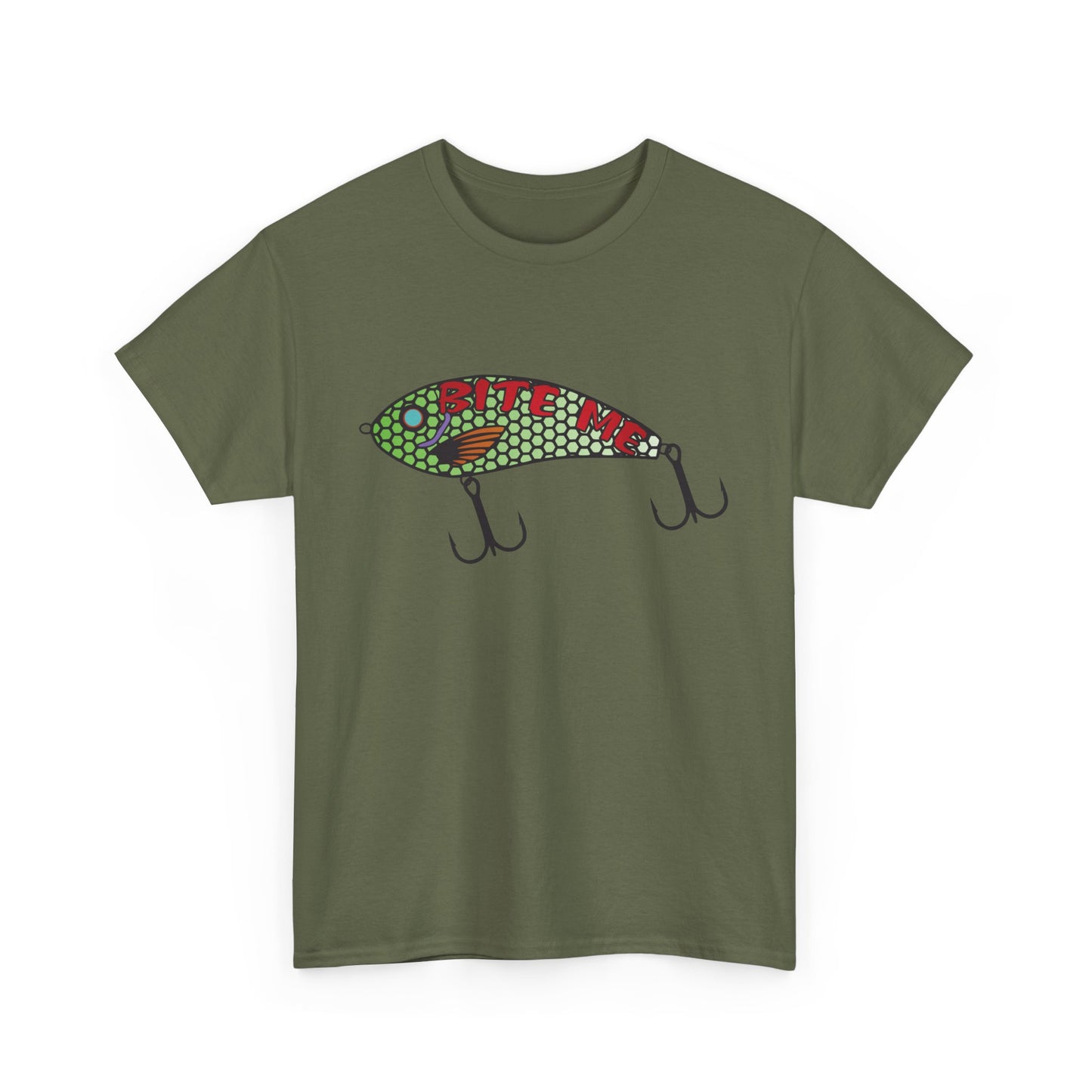 Bite Me Fish Lure. Heavy Cotton T-Shirt