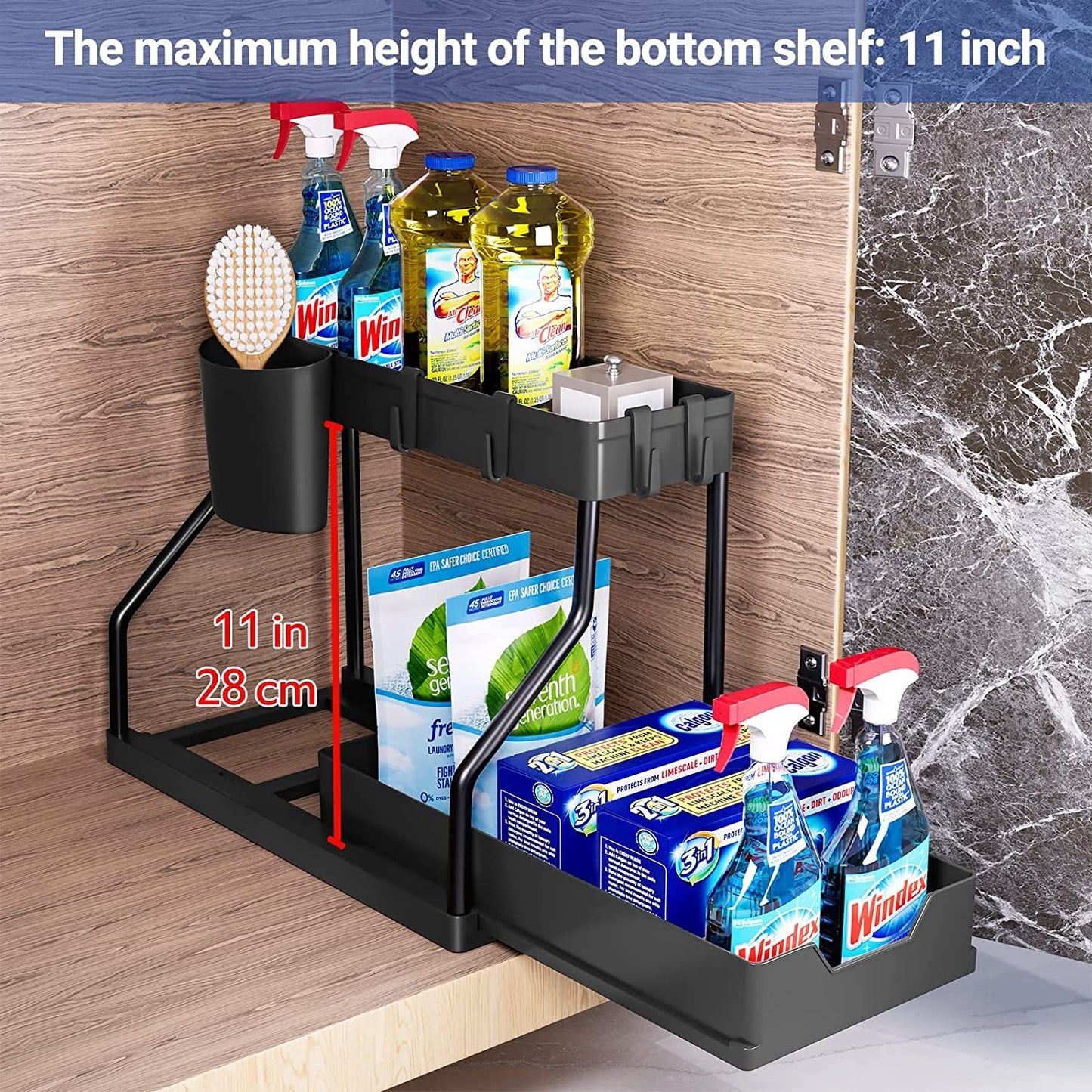 Bathroom or Kitchen Sink Storage Rack 2 Floors