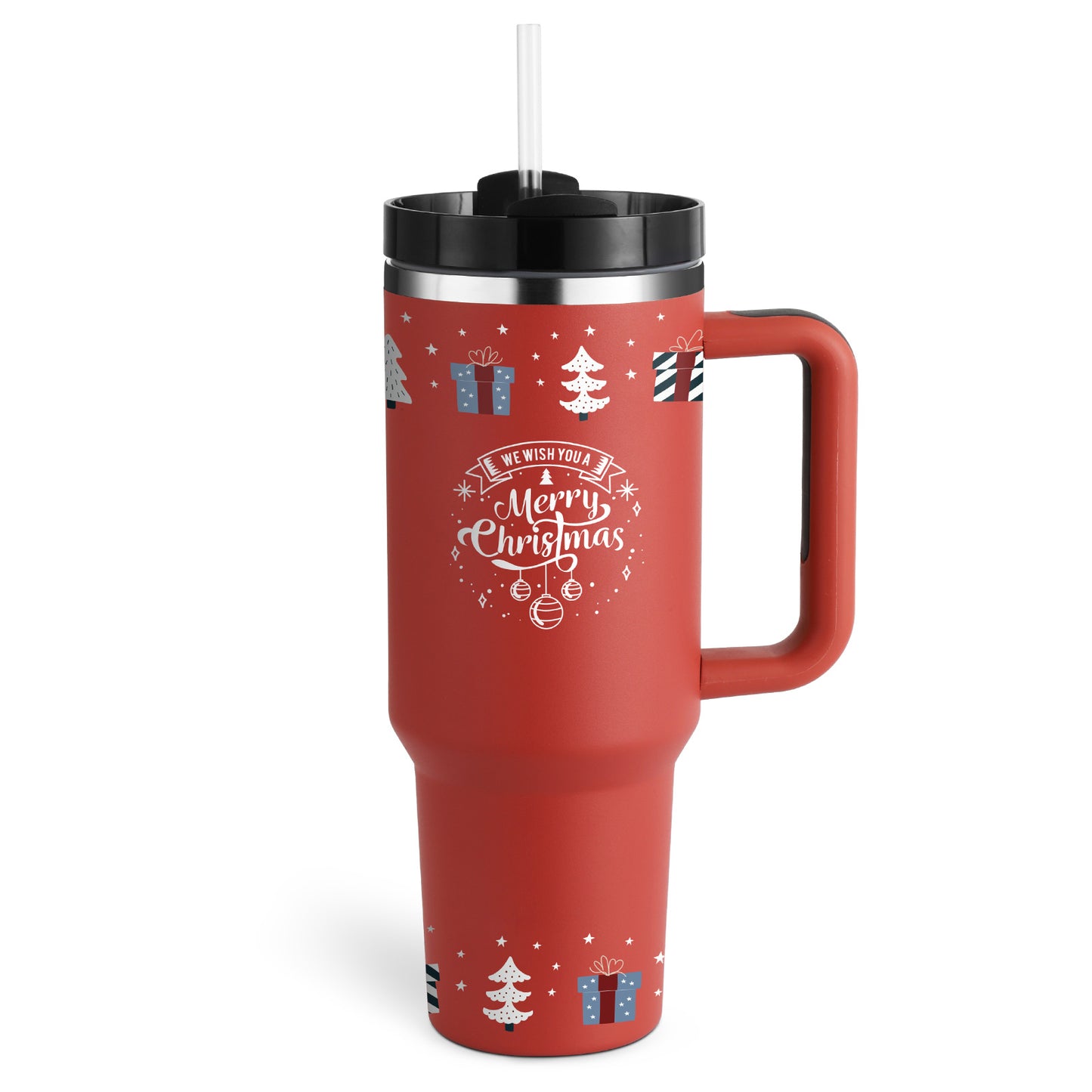 40 Oz Stainless Steel Tumbler with Lid & Straw